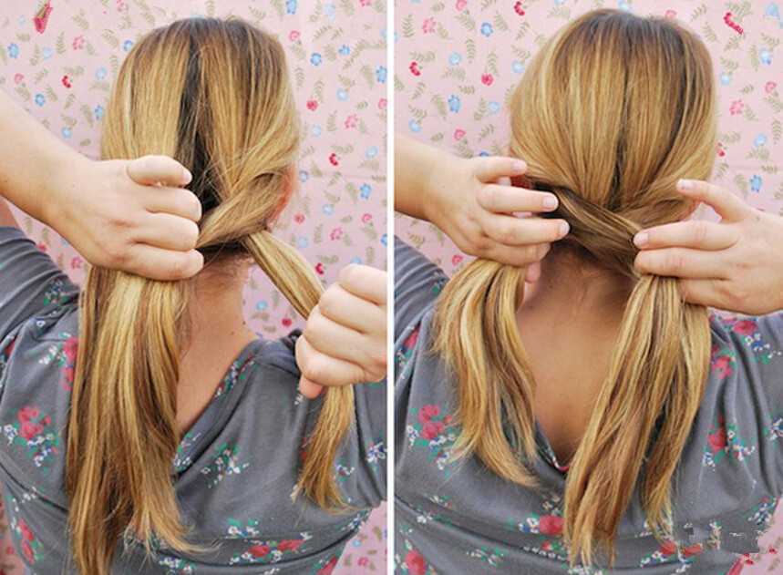 diy韩式清爽马尾辫编发