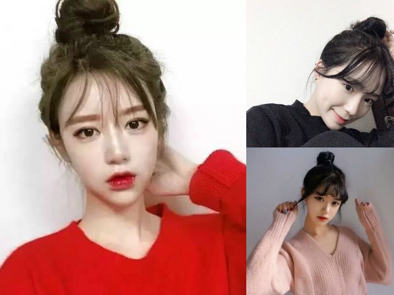 空气刘海丸子头发型打造元气少女look