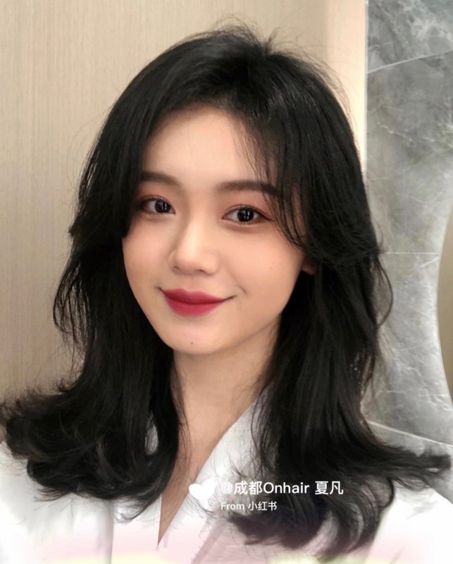 适合圆脸方脸女生的锁骨发烫发,修容免打理,烫发图片,发型图片