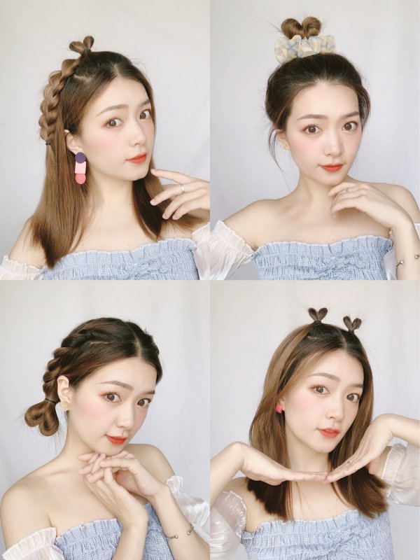 520约会发型|爱心丸子头合集|头发会比心?