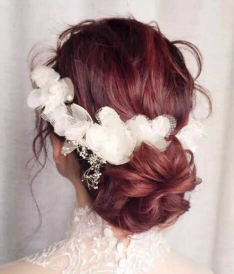 甜美优雅的韩式新娘盘发图片欣赏,新娘图片,发型图片