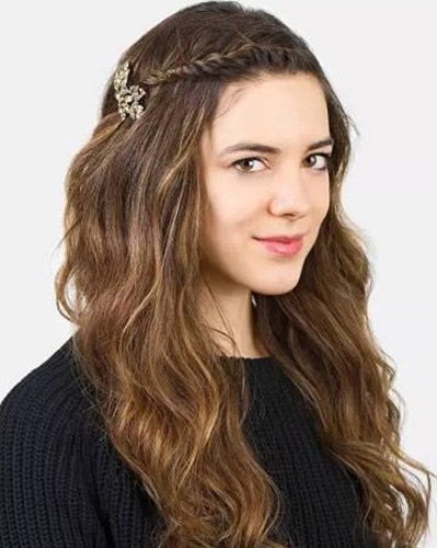 直刘海中长发怎要编发好看直刘海蝎子辫的编法