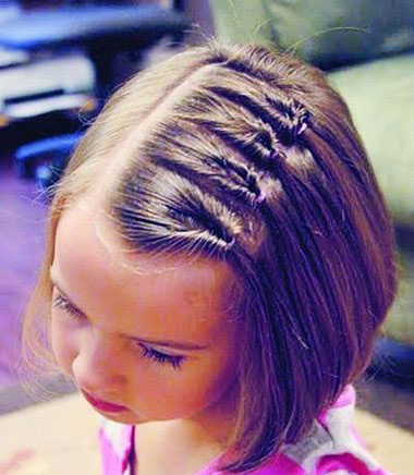 女孩小辫子发型扎法学图片