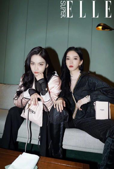 刘令姿曾可妮酷飒黑色系写真图片66