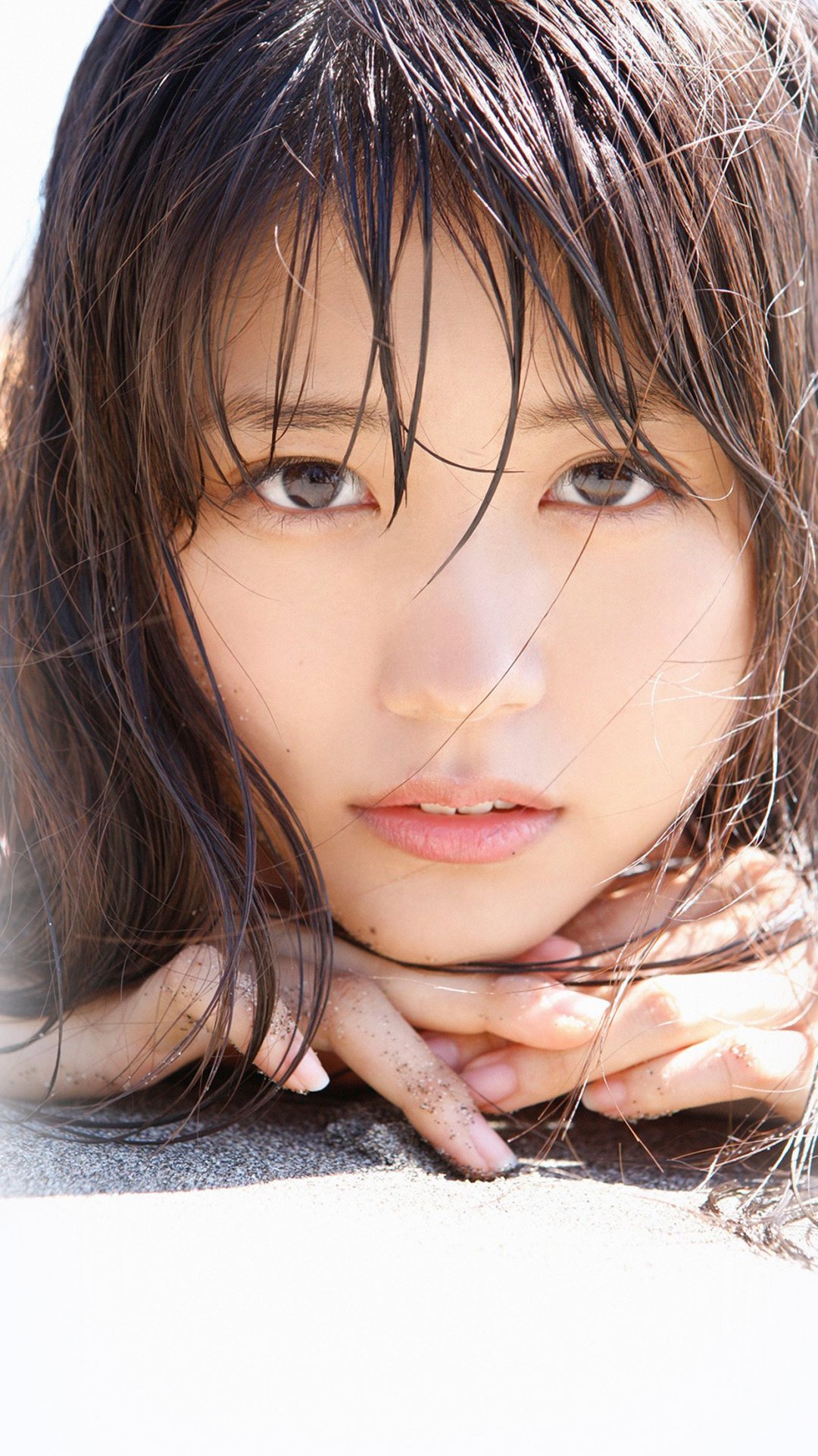 沙滩发亚洲美女高清头像下载