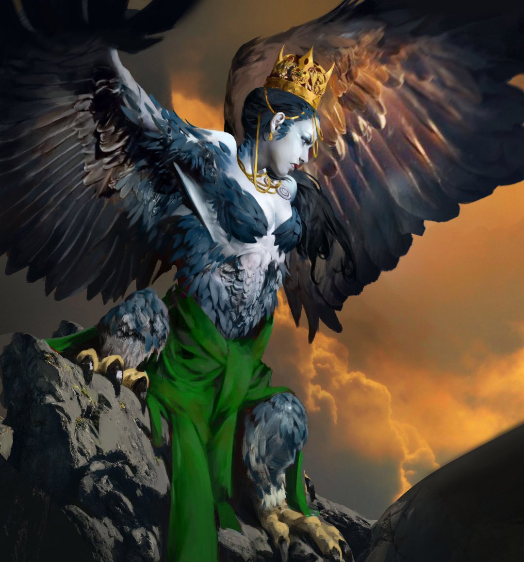 人头鹰身的创意手机背景图片超清