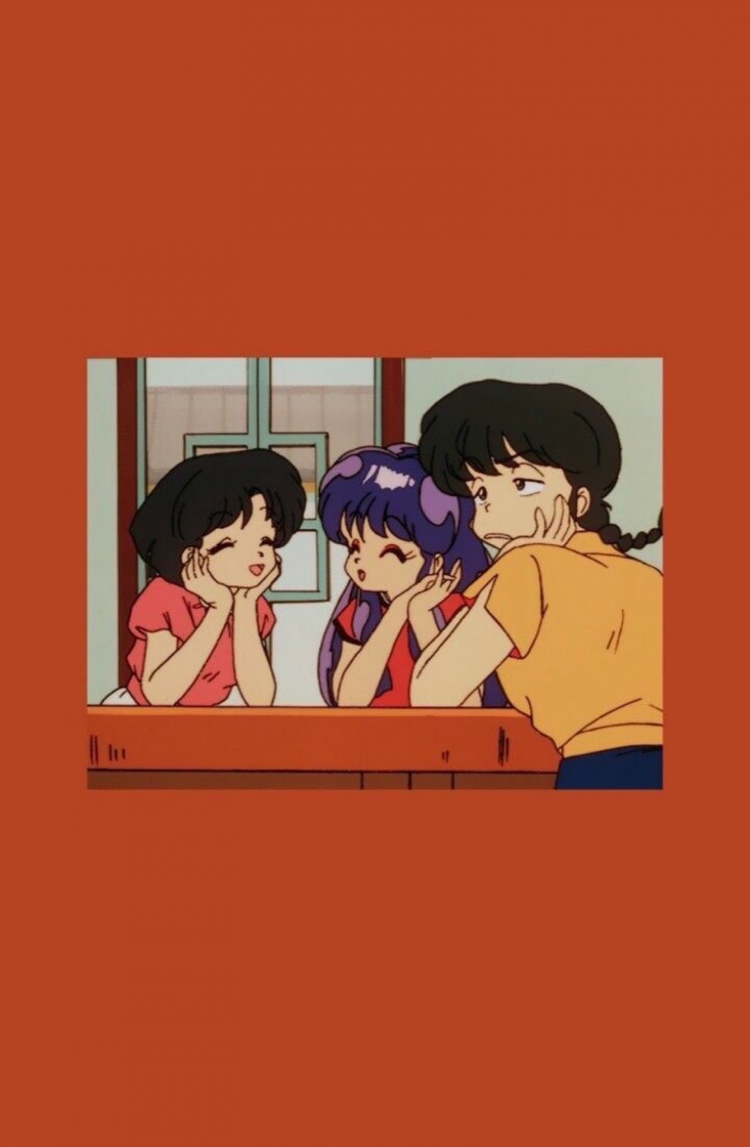 三个凑在一起聊天的动漫女生