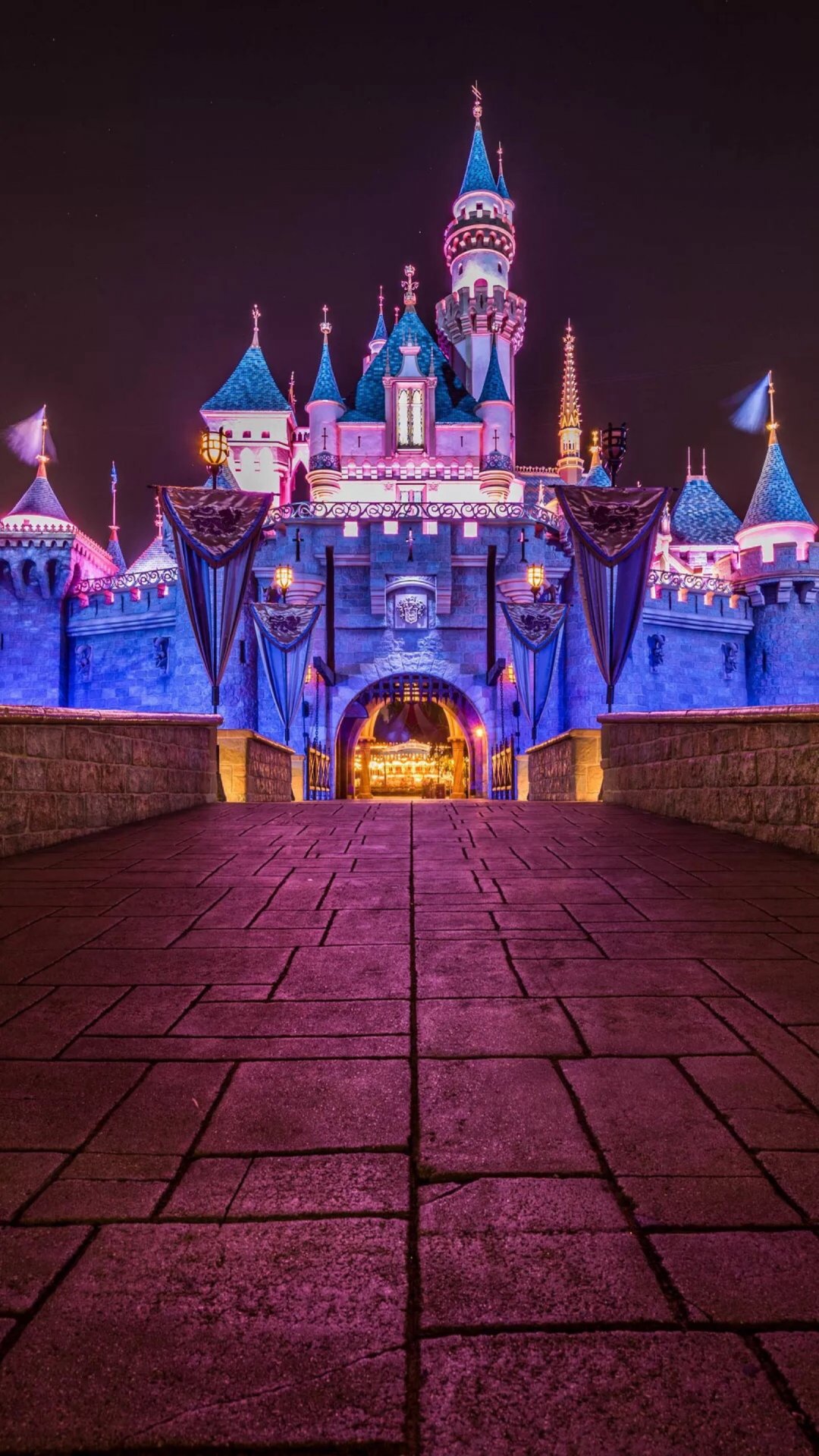 迪士尼夜景微信背景图图片