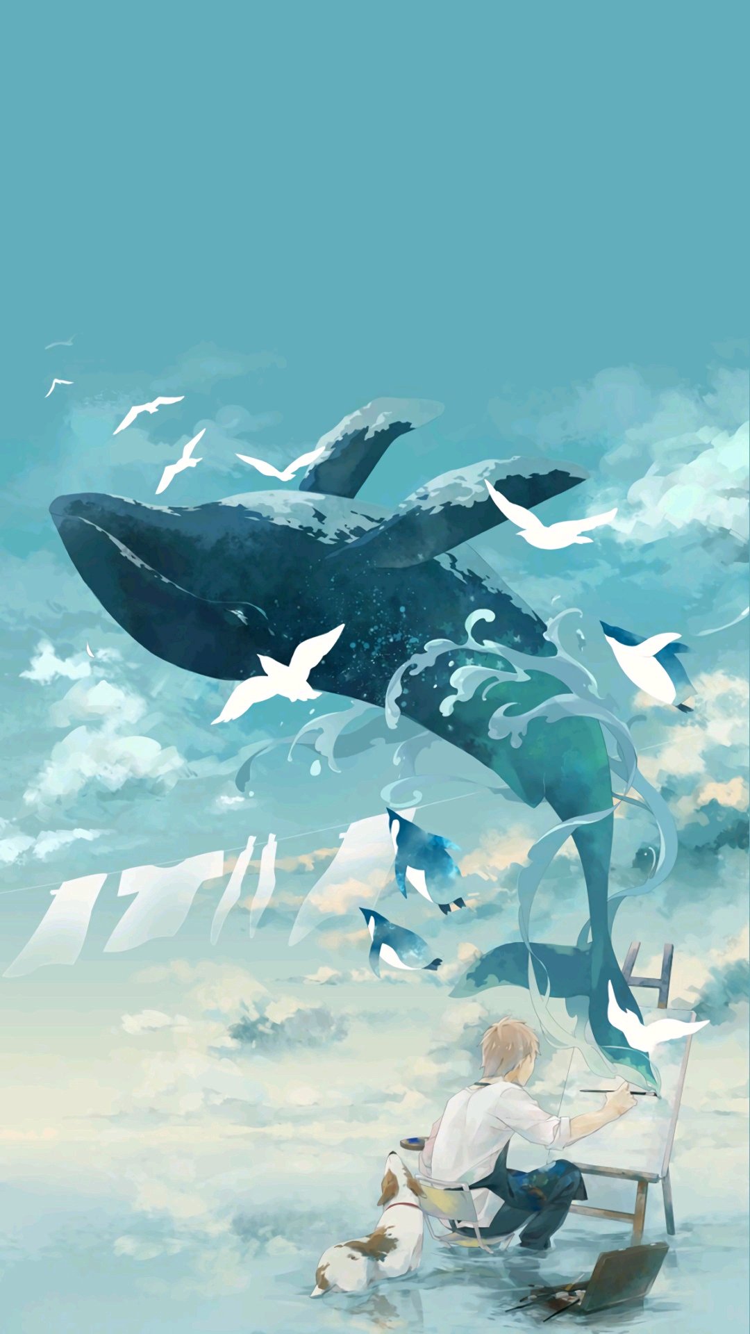 天上飞的鲸鱼图图片