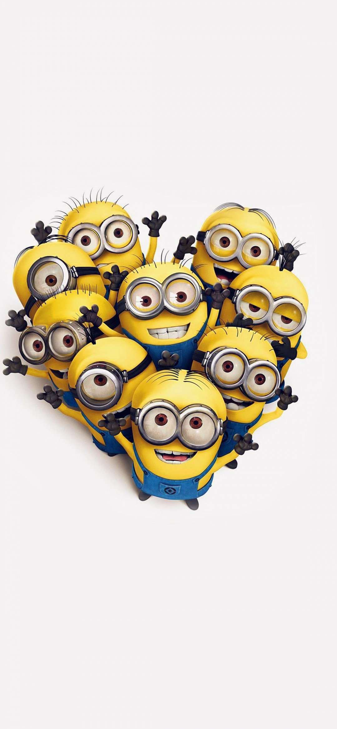 可爱的药丸小黄人排成爱心图片的