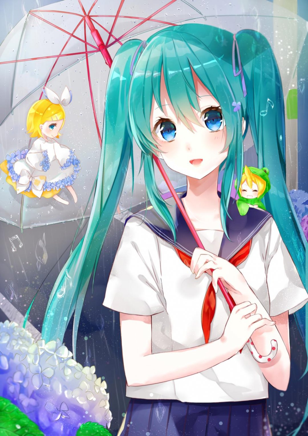 可爱公仔雨天初音未来米库miku葱娘公主殿下