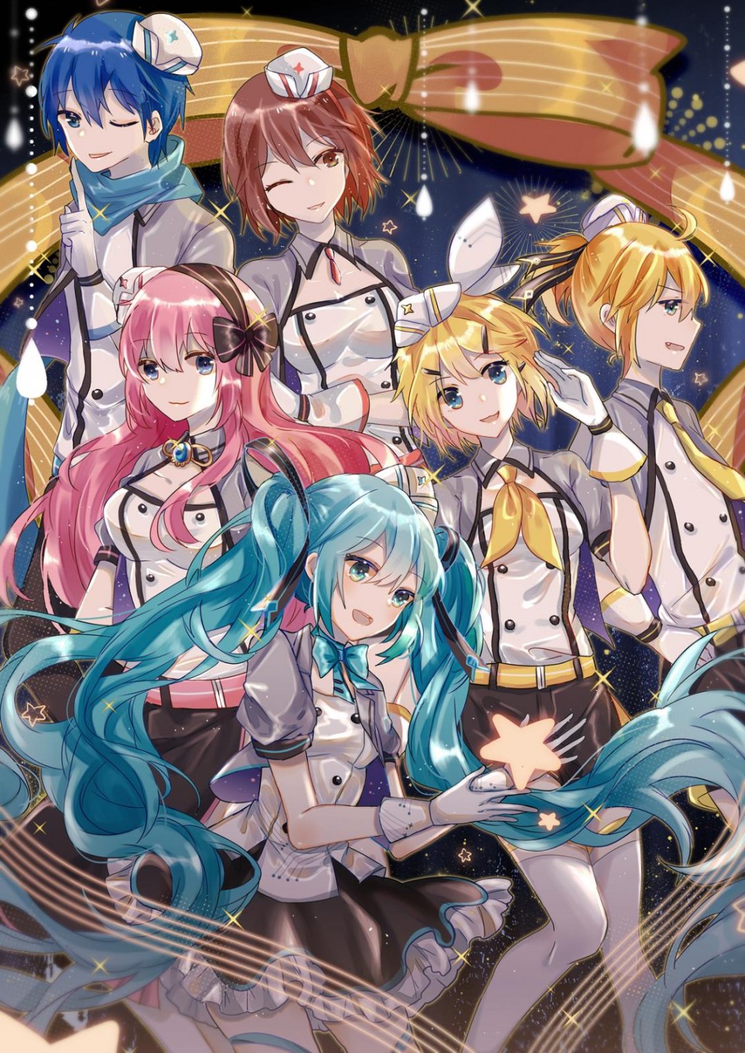 组合团队合照初音未来米库miku葱娘公主殿下