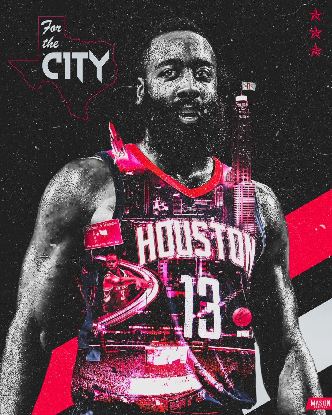 nba篮球名星火箭队大胡子詹姆斯哈登休斯顿城市名片