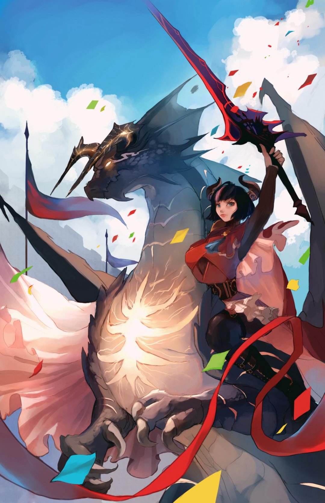 地下城与勇士dnf龙骑士手绘