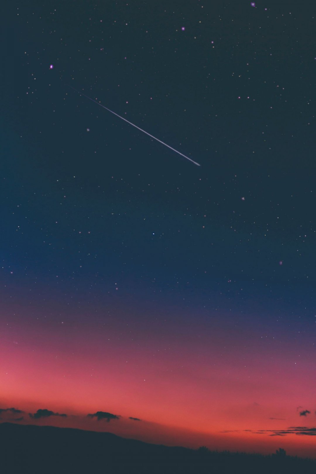 流星 扫把星 星空 晚霞,高清图片,手机壁纸