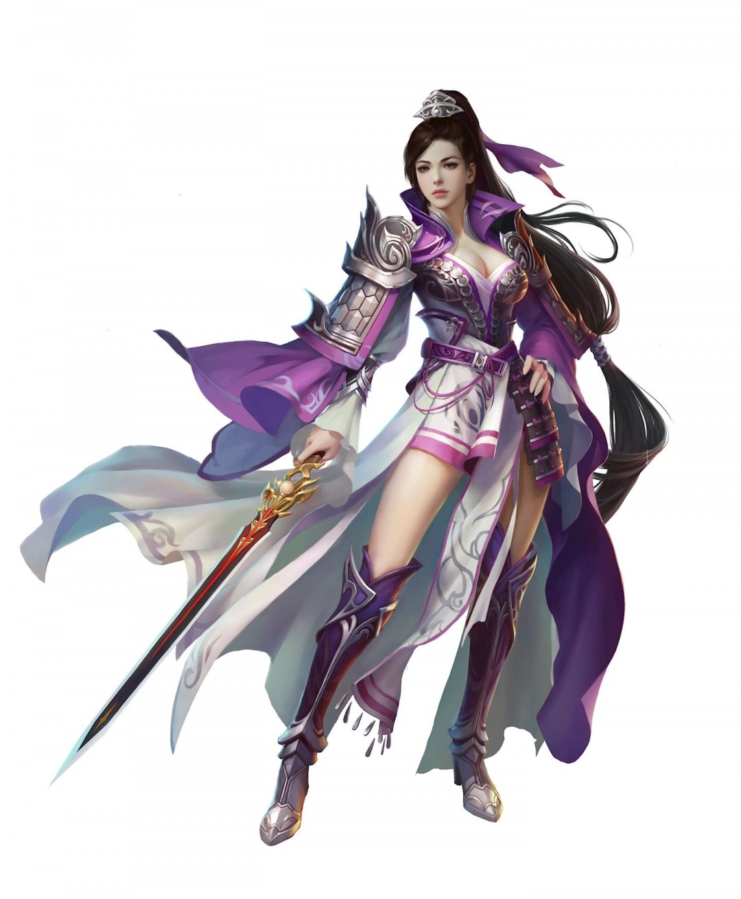 中國風古裝3d古風美女女武士 戰士 寶劍,高清圖片,手機壁紙