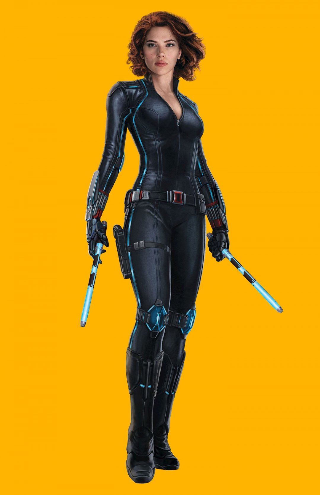漫威漫画黑寡妇blackwidow斯嘉丽约翰逊超级英雄纯黄色背