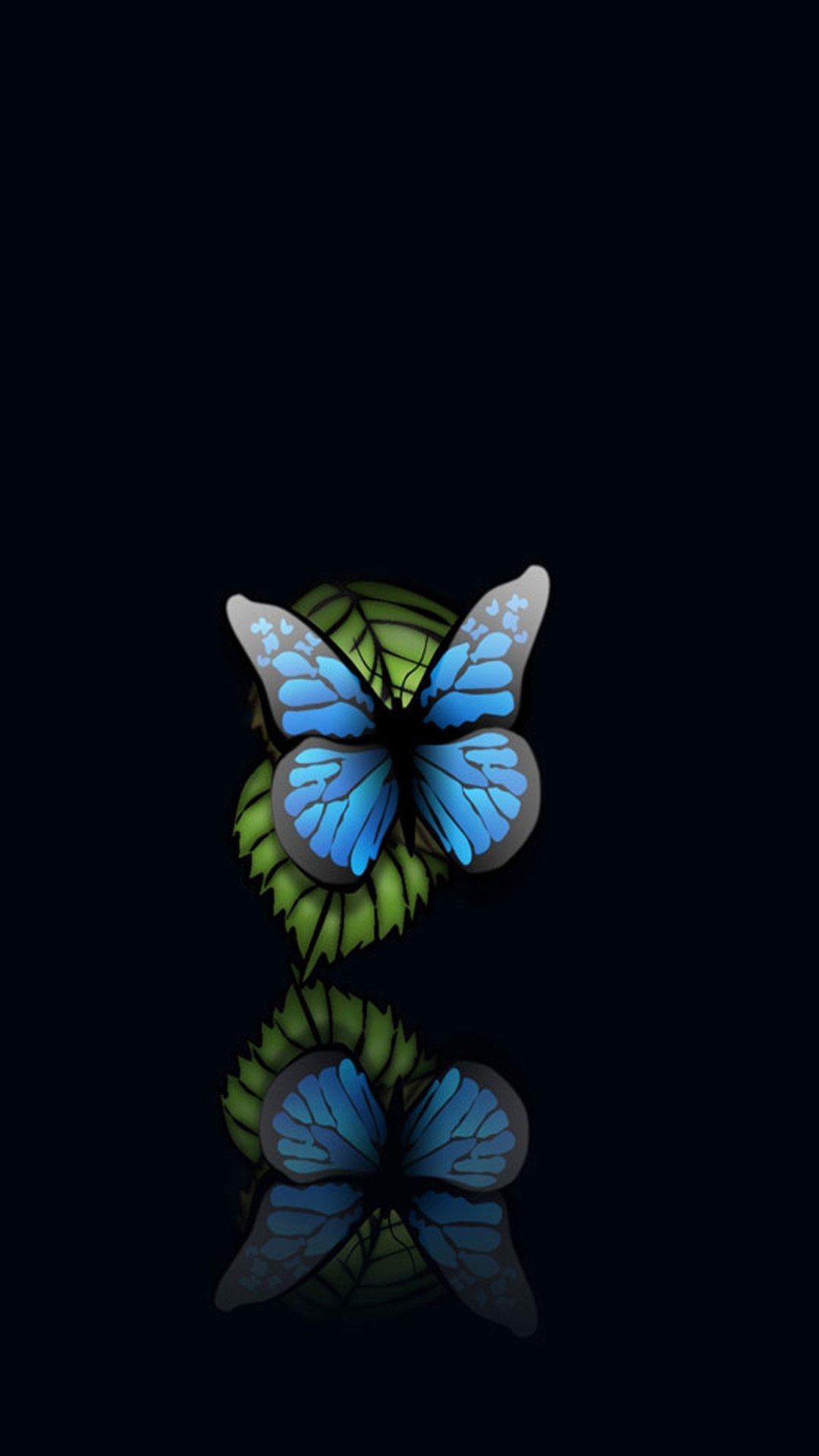 蓝蝴蝶图片 手机壁纸图片