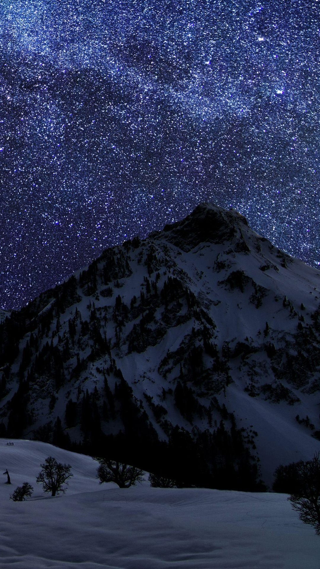 雪山夜空 高清图片 手机壁纸