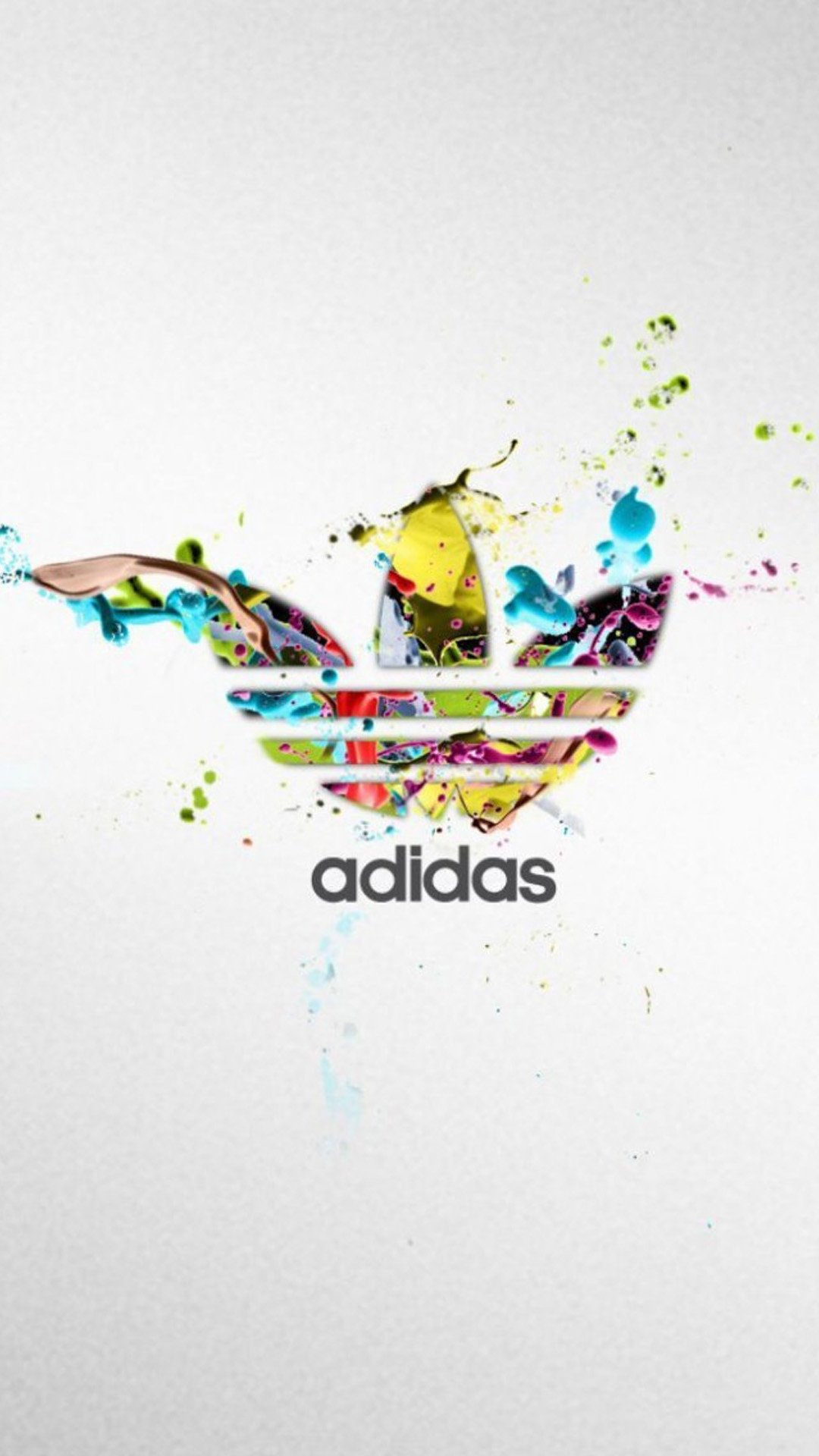 adidas彩色飞溅徽标,高清图片,手机壁纸
