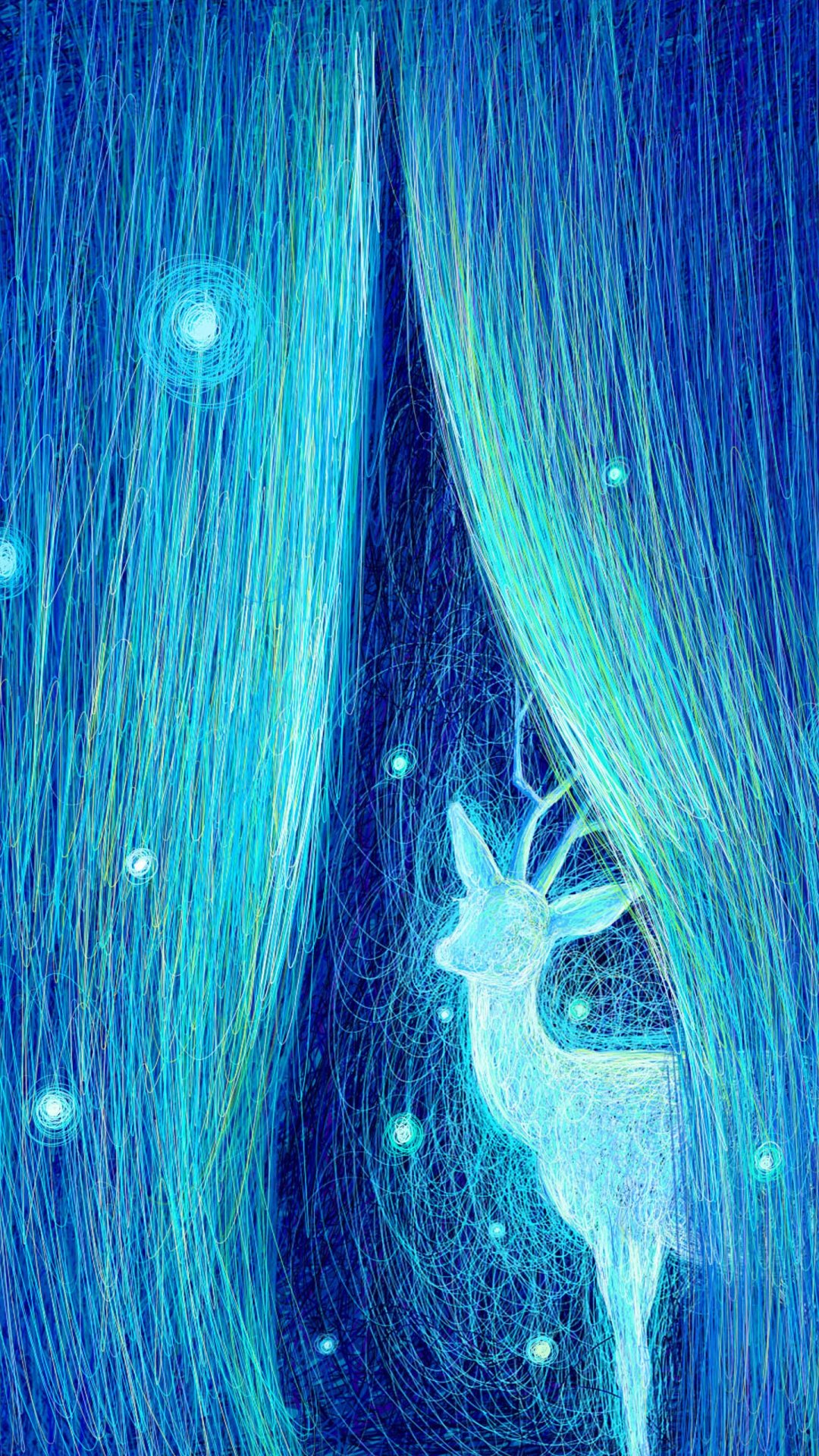 鹿之梦唯美光晕线圈插画