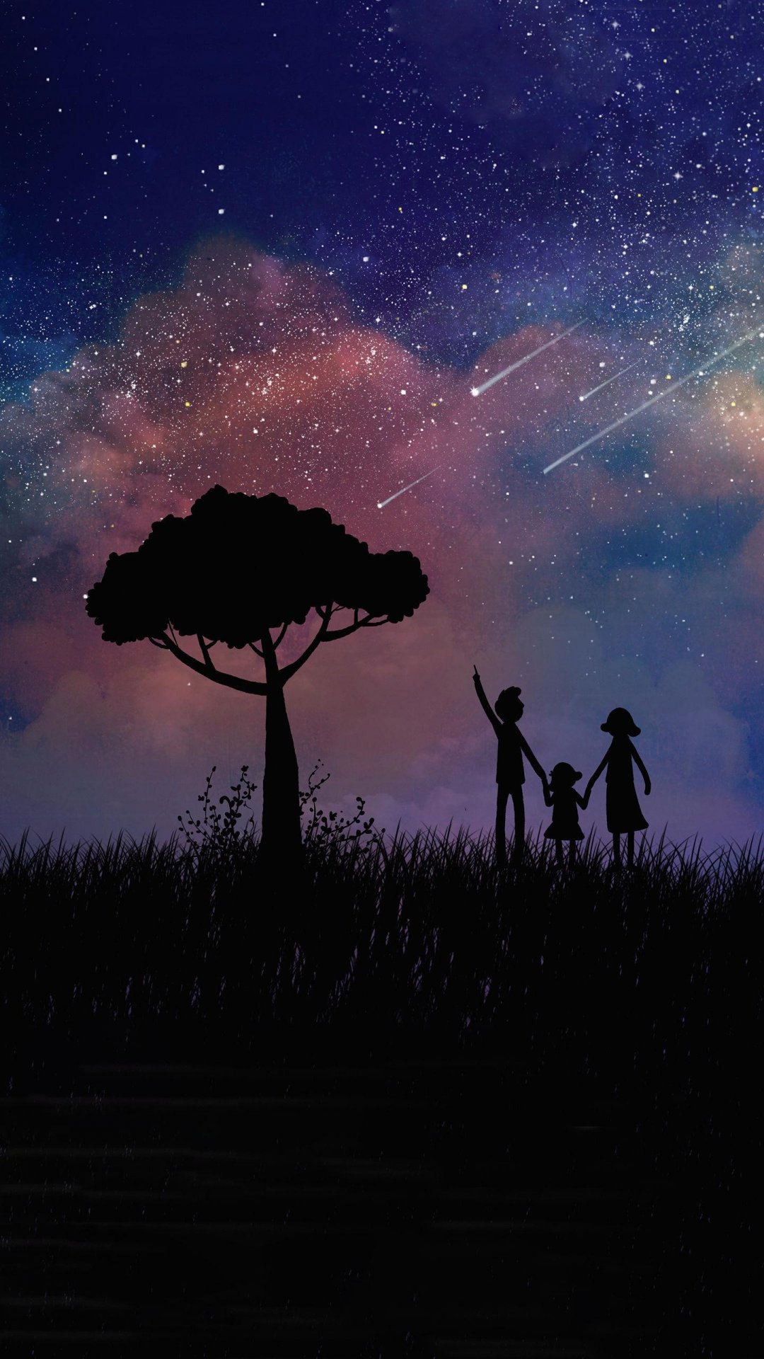 流星 划过沉寂的夜 高清图片 手机壁纸