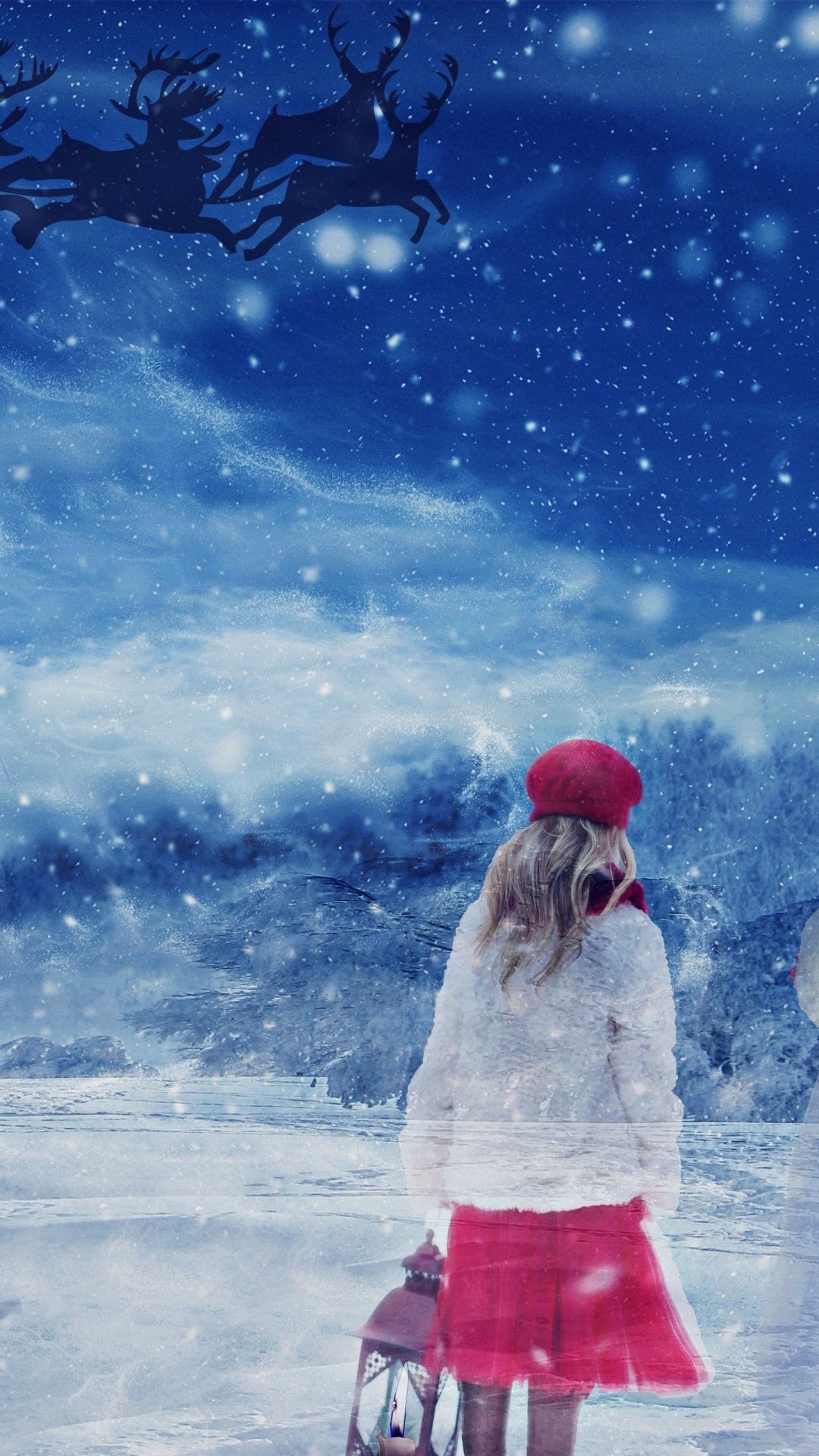 一人雪景背景图片图片
