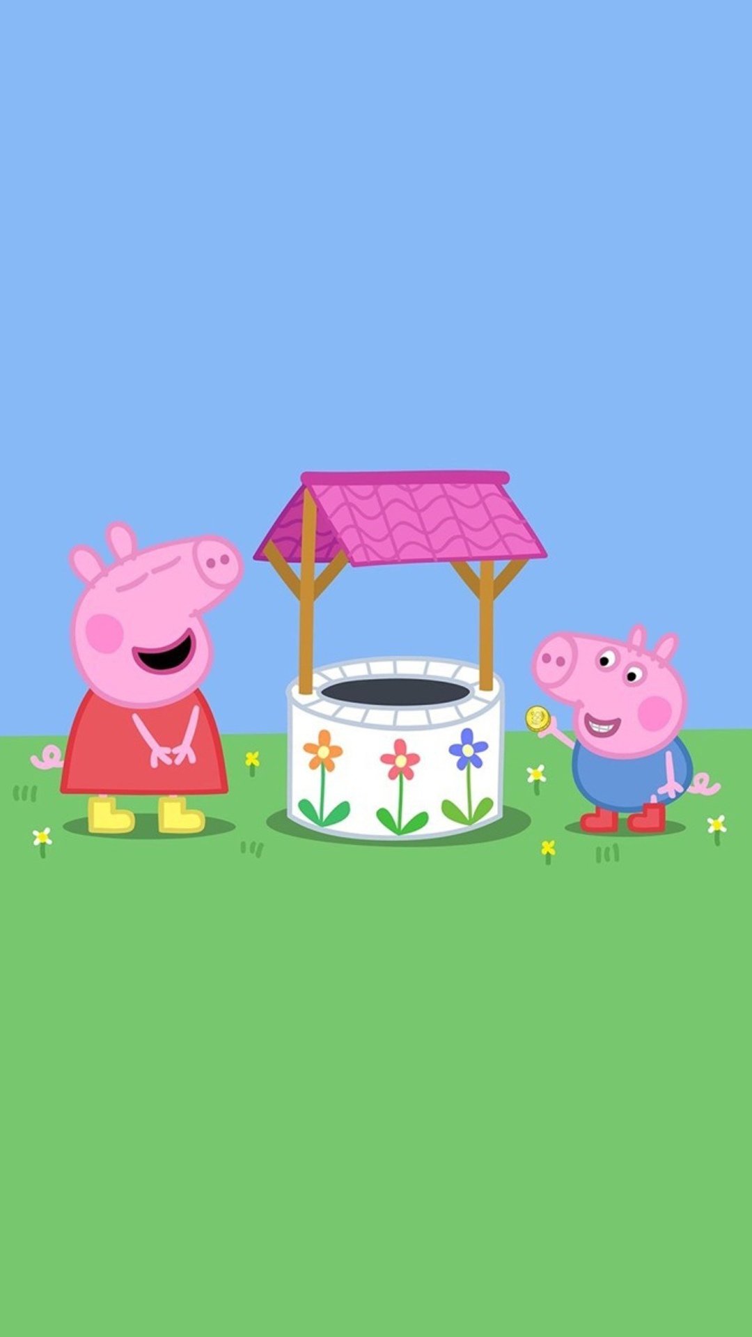 小猪佩奇和弟弟乔治相亲相爱的画面