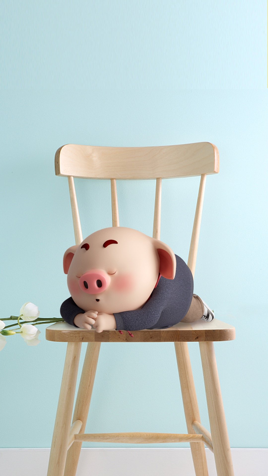 春节在家睡觉的猪小屁