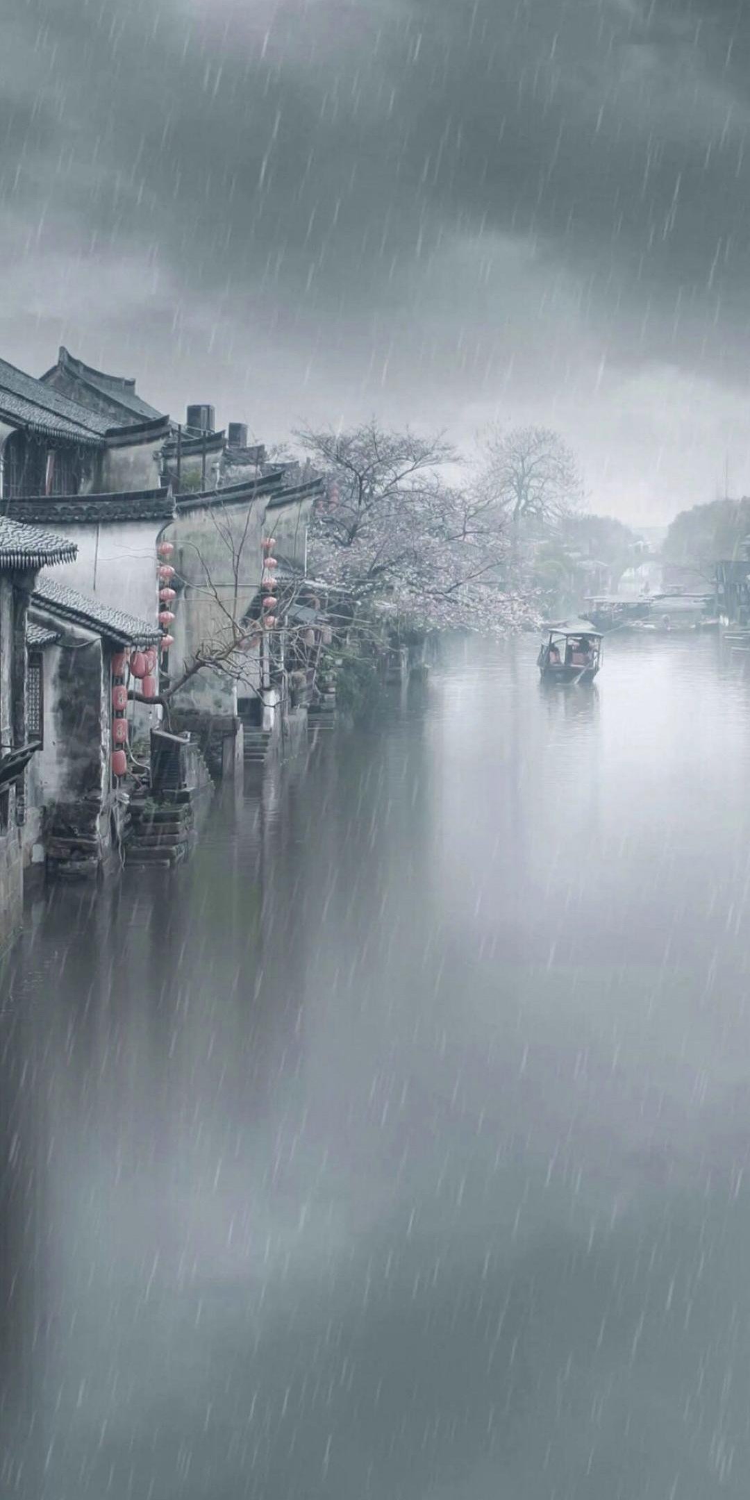 梅雨时节的江南水乡 高清图片 手机壁纸