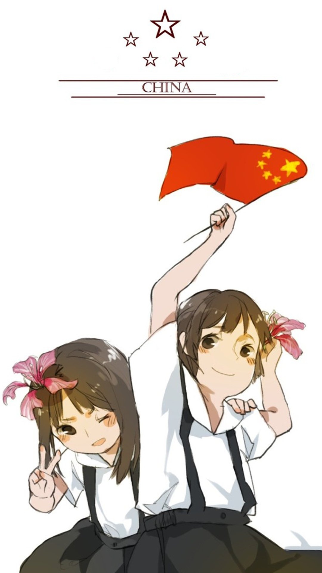 国庆漫画 小女孩图片