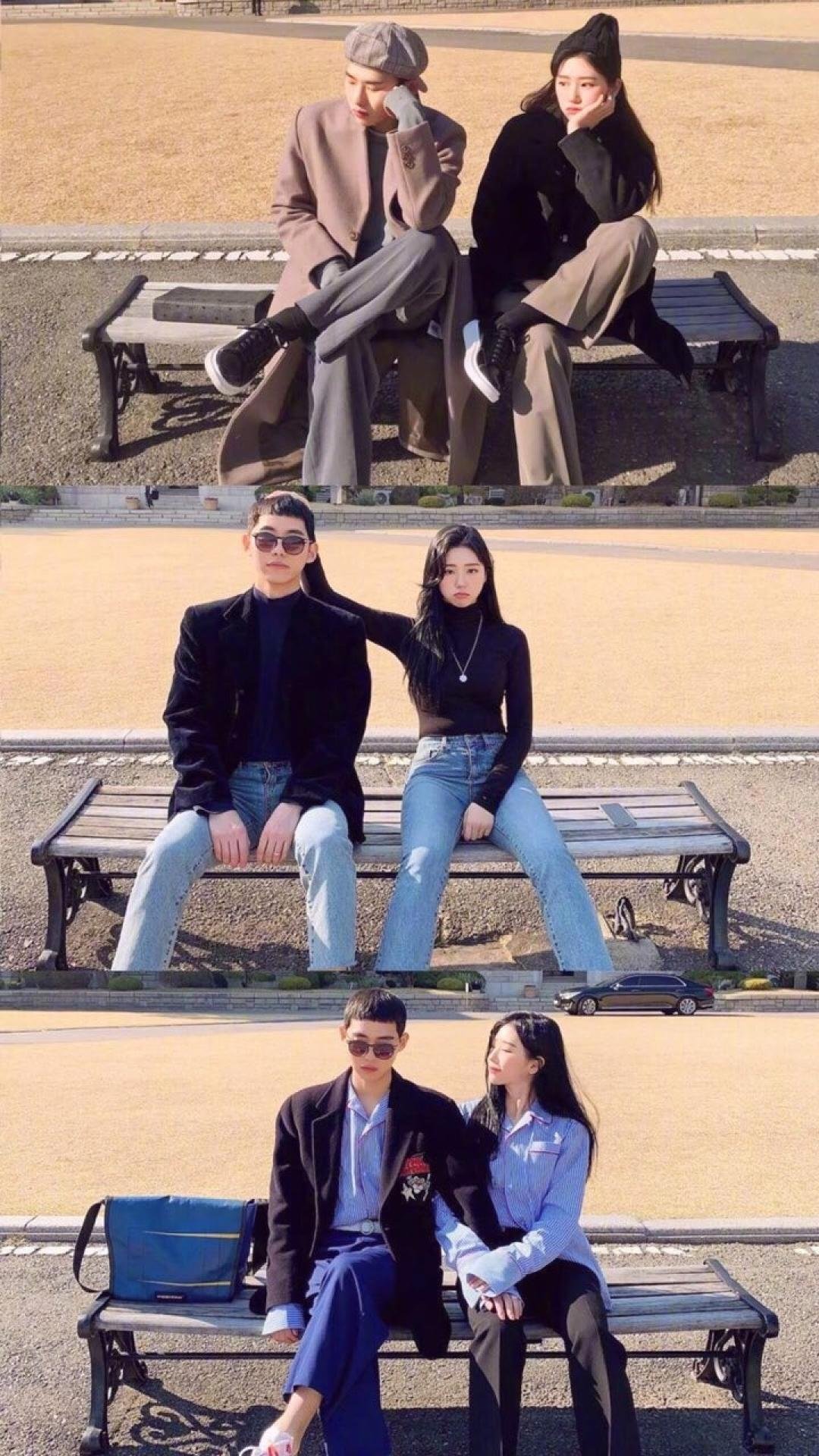 甜蜜恩爱情侣幸福三连图