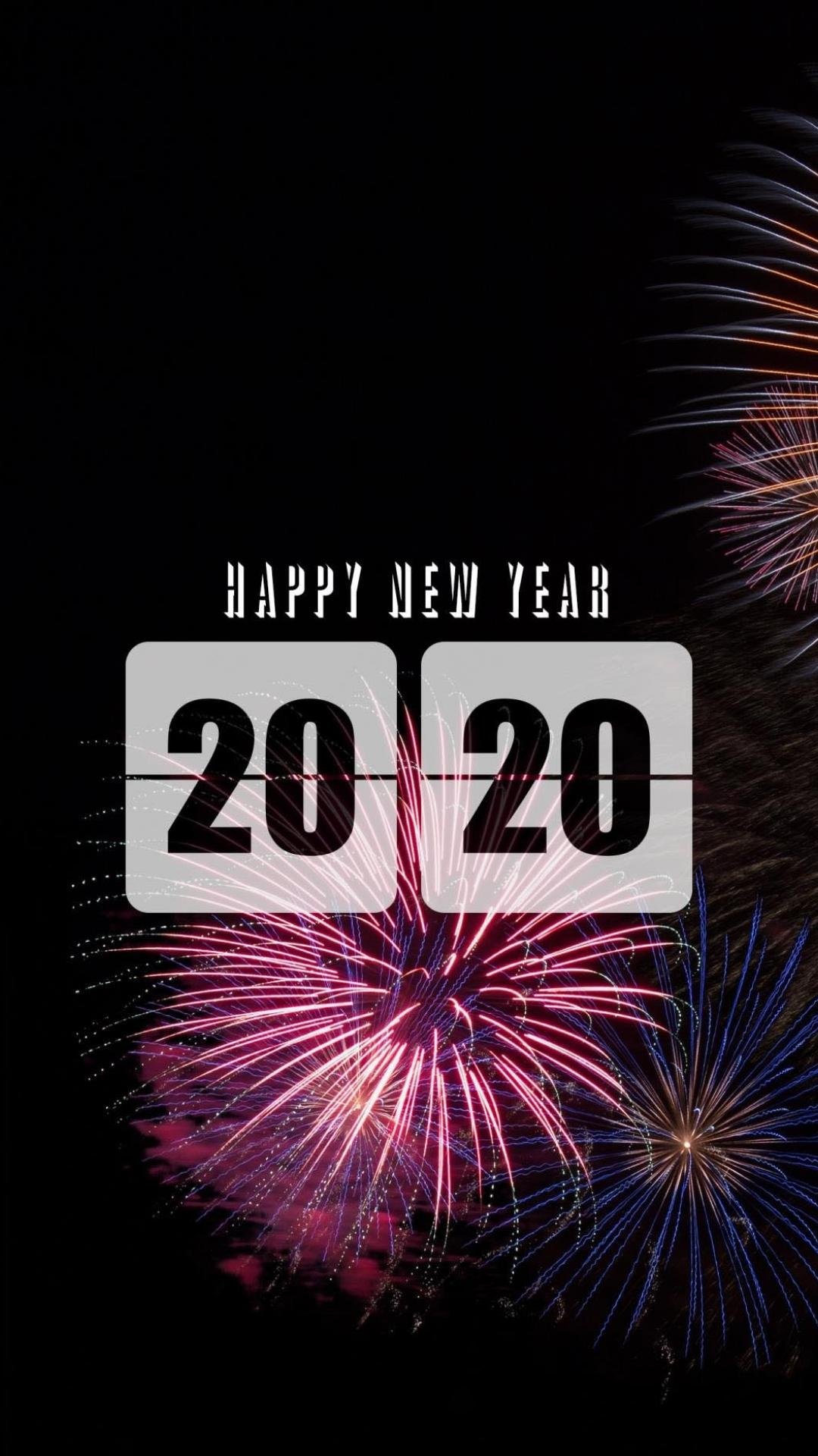 2020鼠年之夜观赏烟花,高清图片,手机壁纸