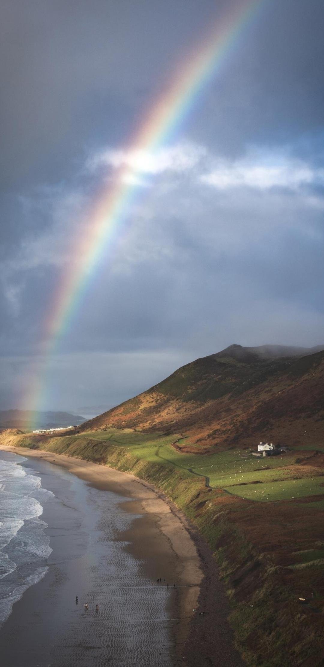 超级美丽的七色彩虹优美景观
