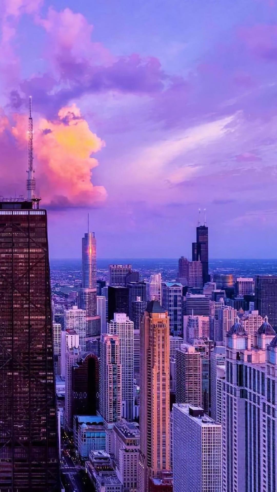 城市的唯美晚霞风光美景