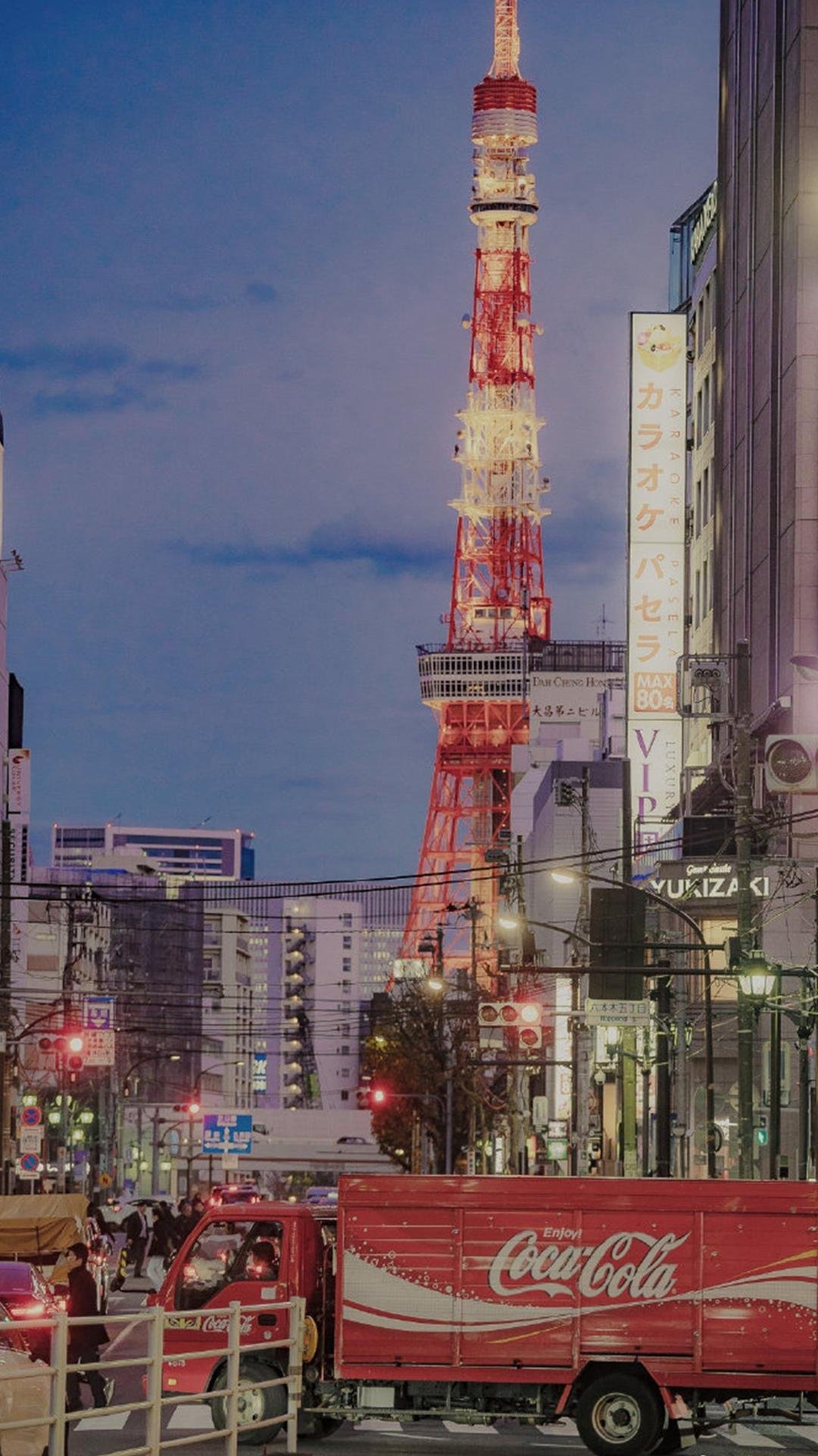 日本东京街道的唯美风景,高清图片,手机壁纸