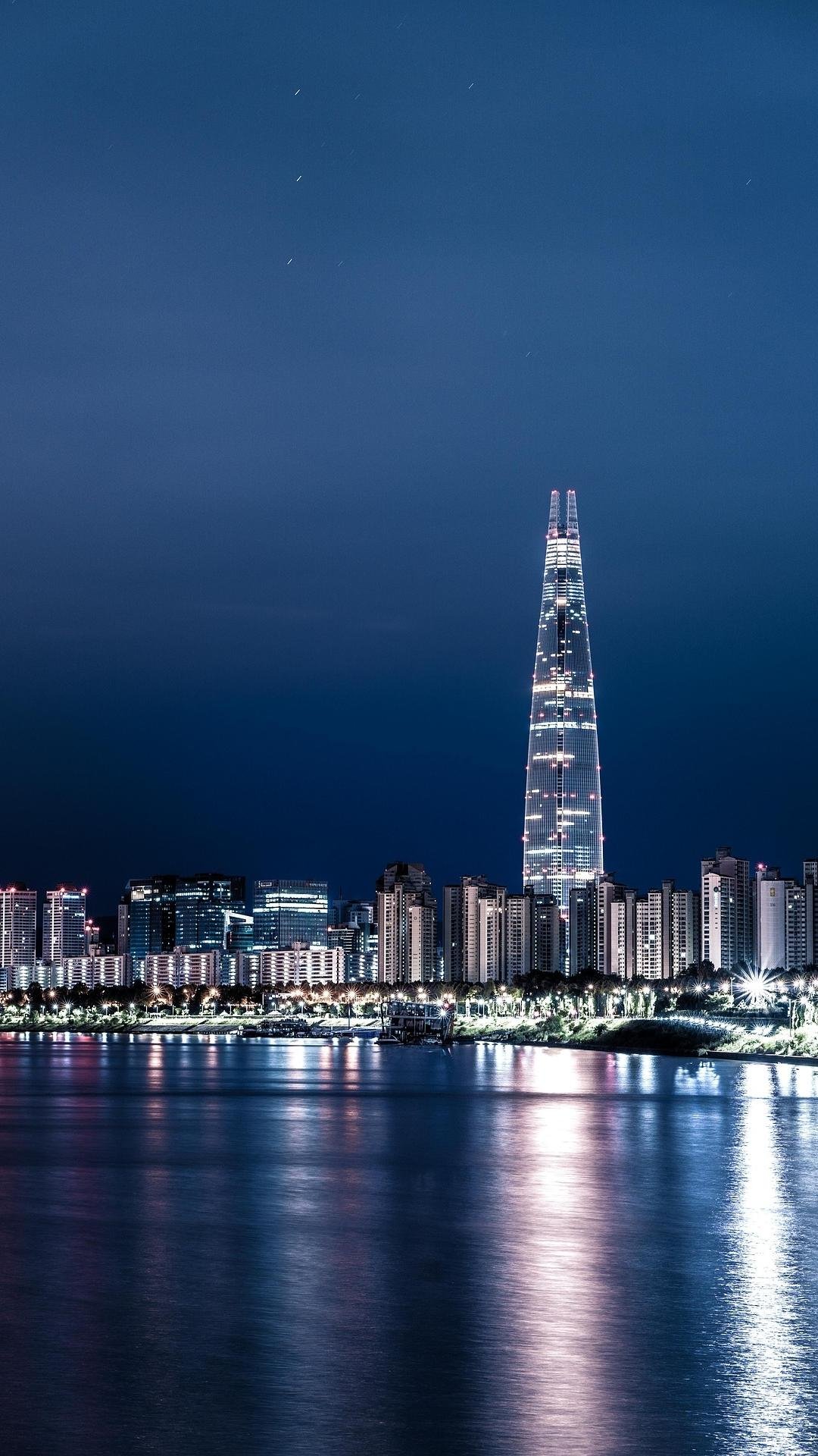 繁华的都市璀璨的霓虹 高清图片 手机壁纸