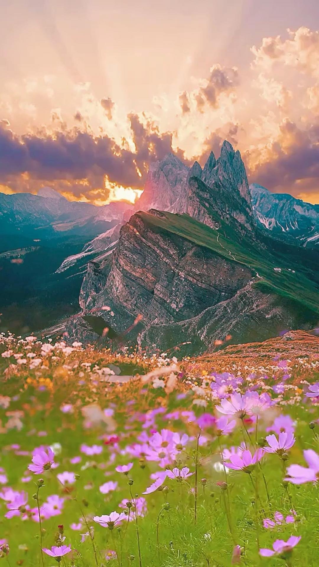 大自然的优美山峰景色 高清图片 手机壁纸