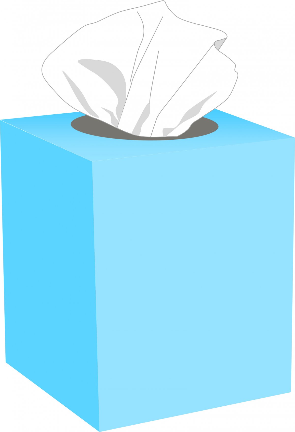 卡通蓝色抽纸盒图片