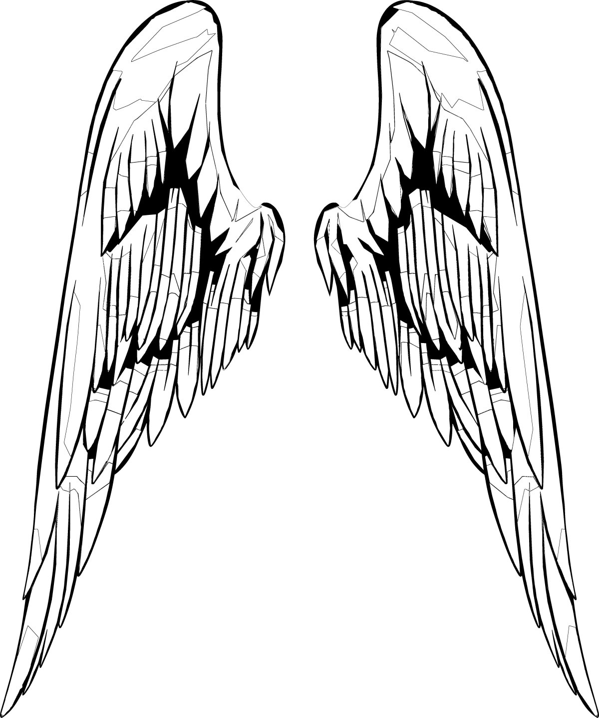 天使恶魔翅膀简笔画图片