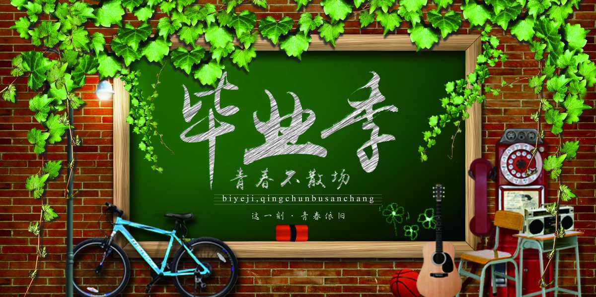 毕业季黑板粉笔字图片