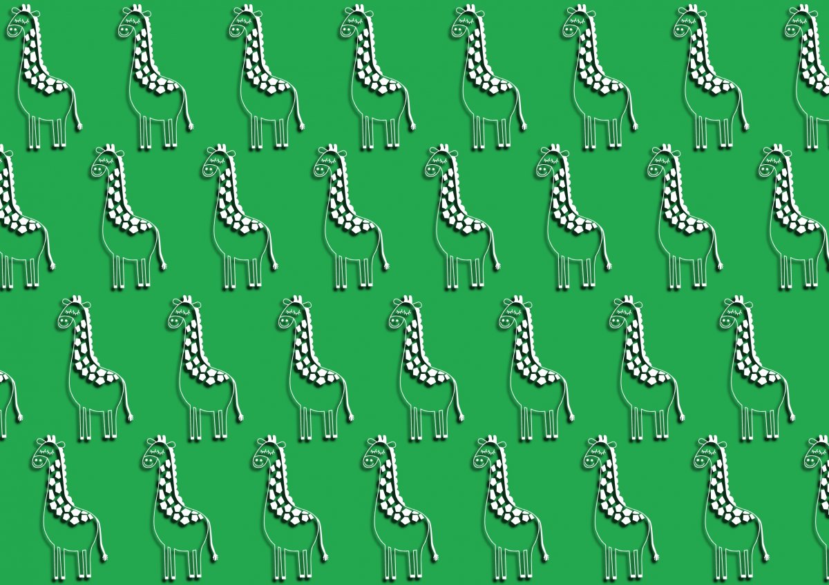 卡通长颈鹿图案壁纸图片