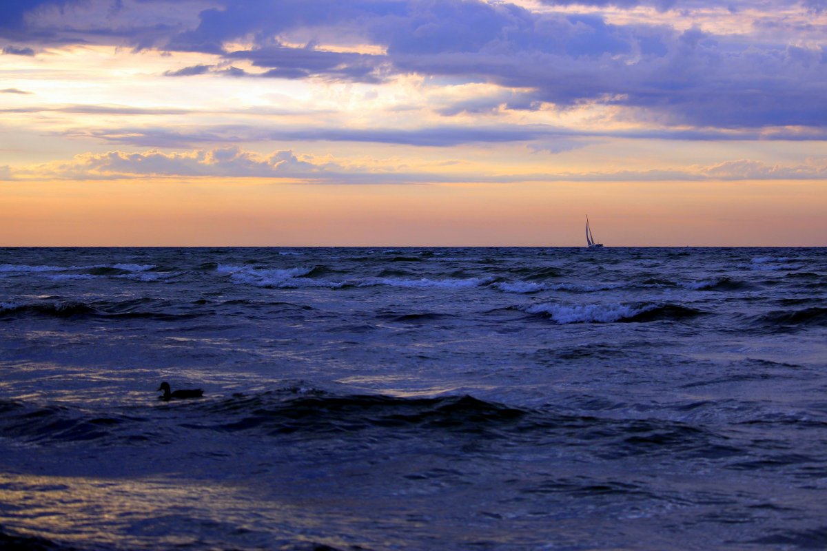 波羅的海夕陽餘暉圖片