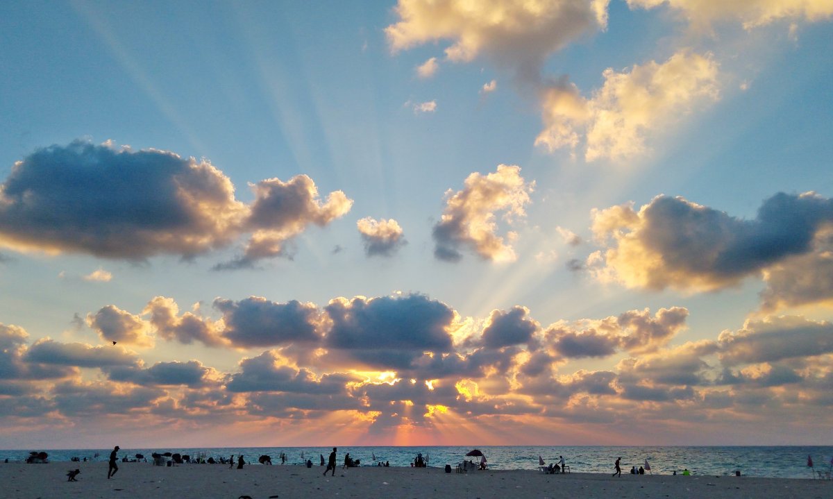 海岸天空日落風景圖片