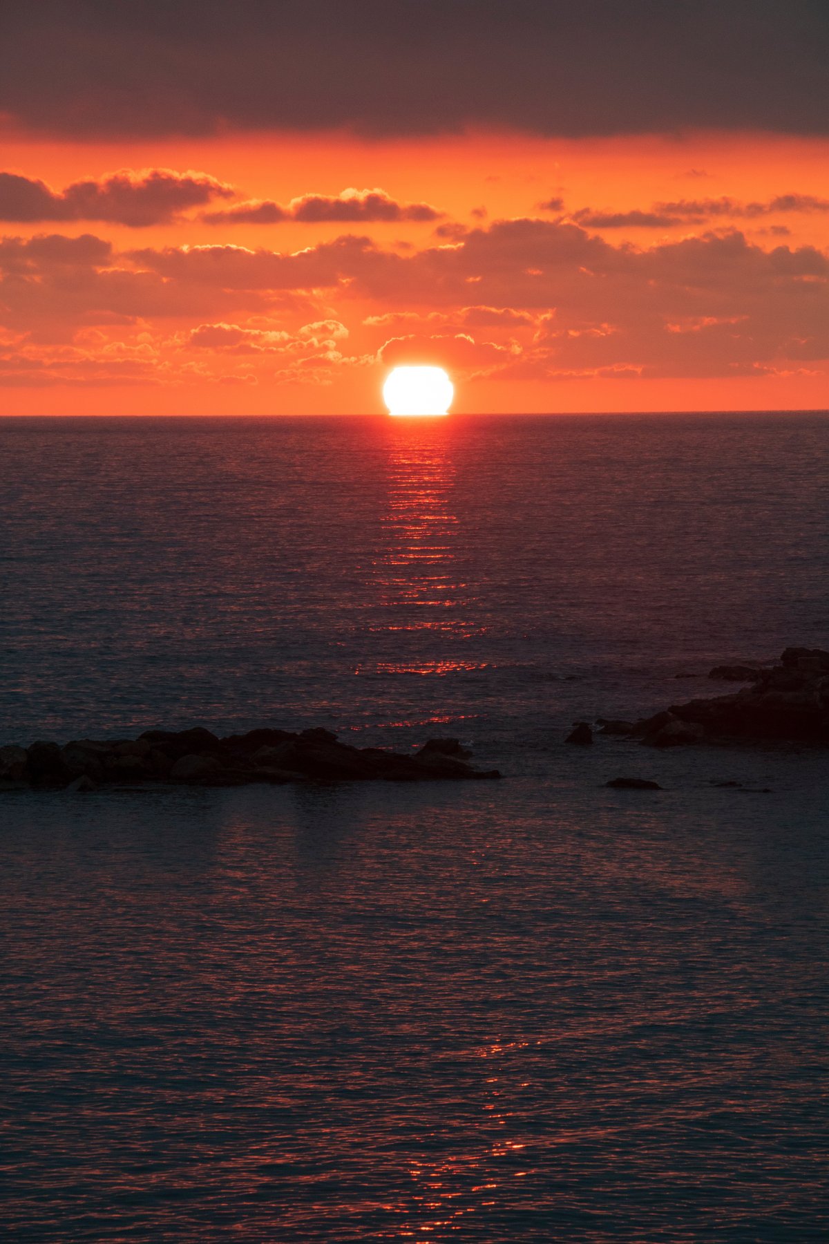 夕阳海上日落图片 高清图片