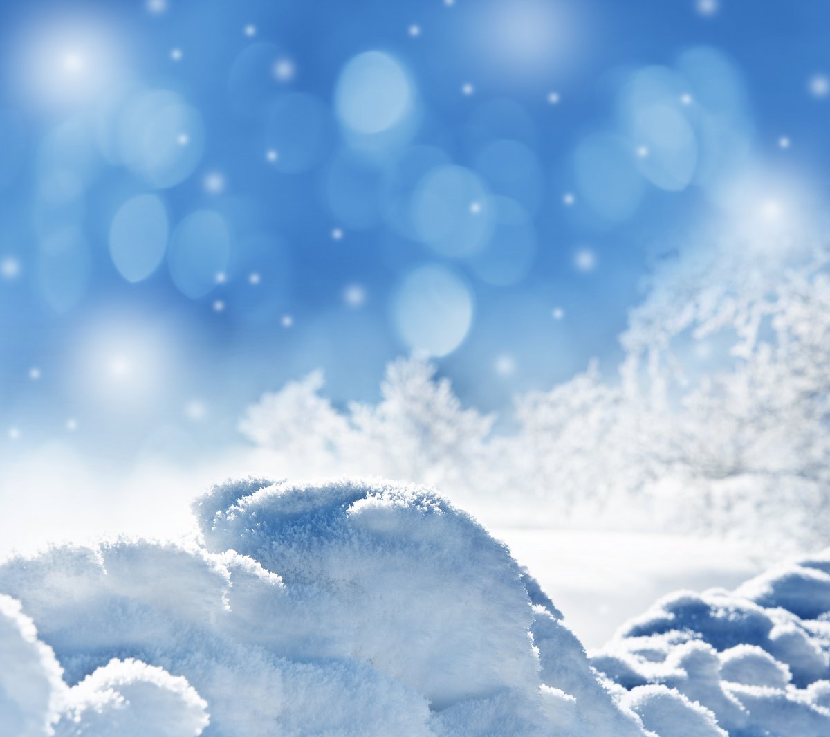 蓝色梦幻雪地风景图片,高清图片