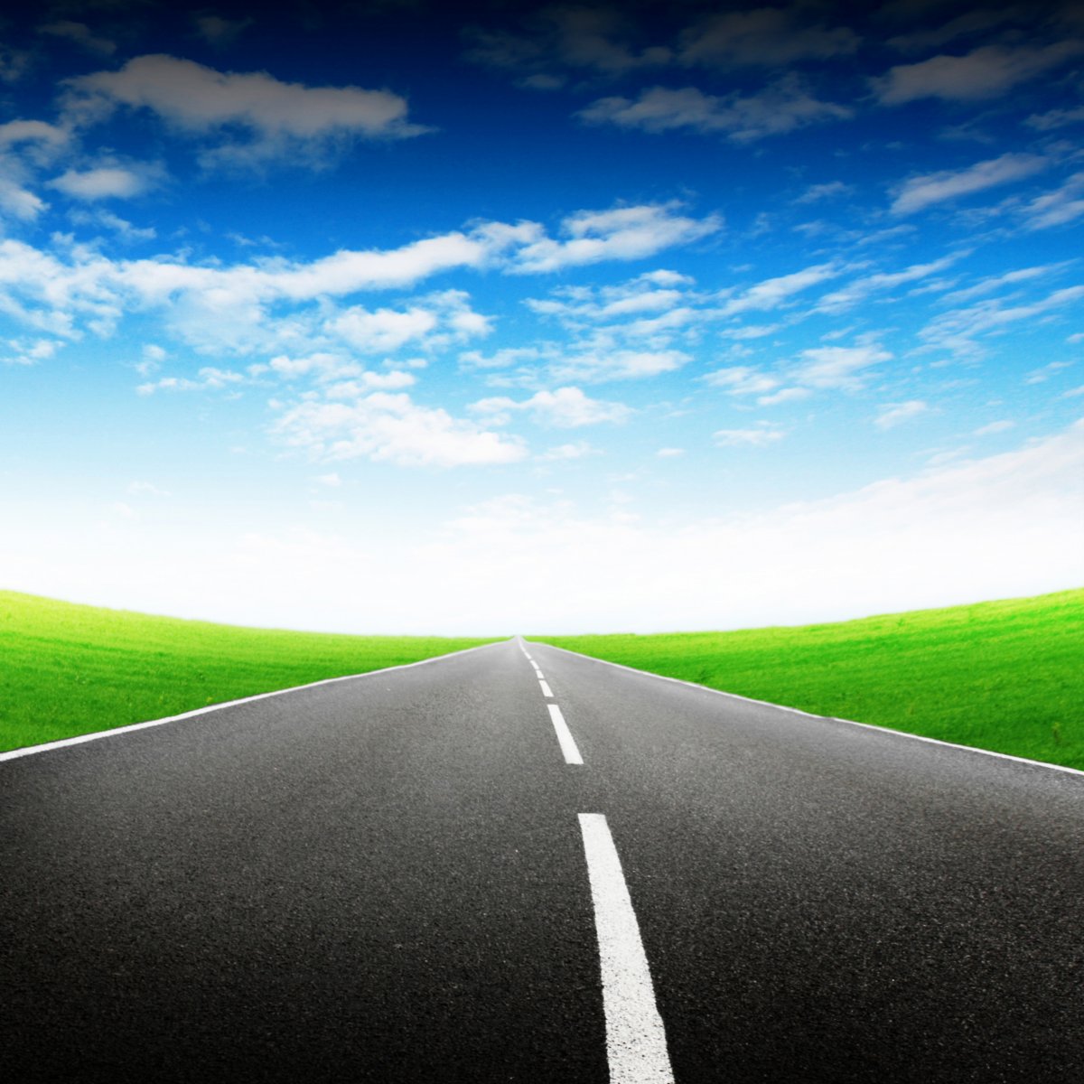 高清公路草地图片