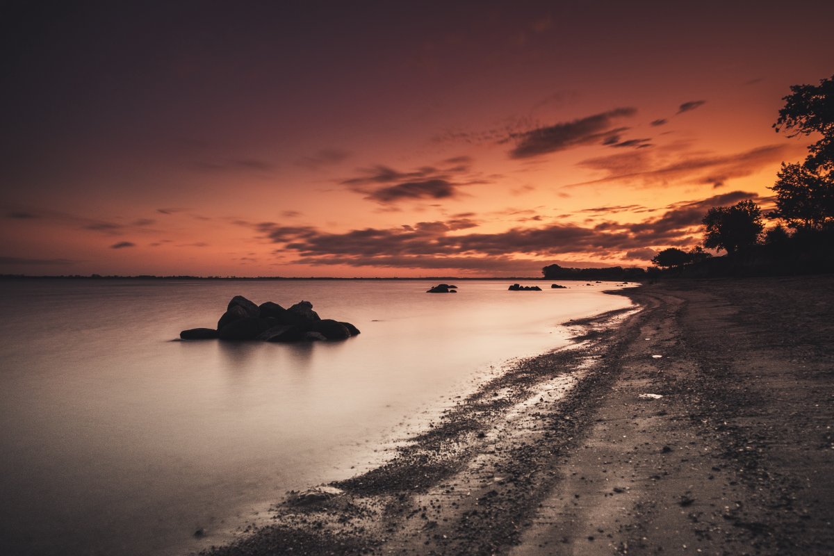 海邊黃昏風景高清照片