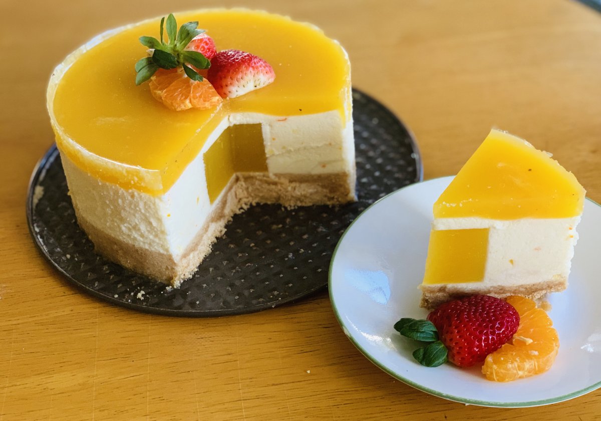 芒果布丁慕斯蛋糕图片,高清图片