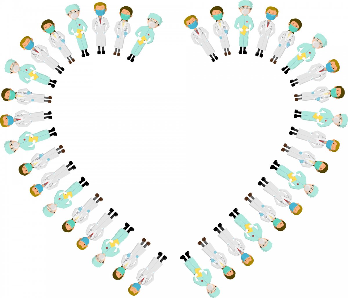 护士节心形卡通人物图片